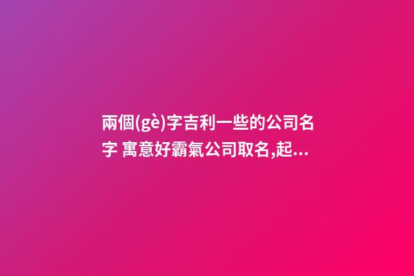 兩個(gè)字吉利一些的公司名字 寓意好霸氣公司取名,起名之家-第1張-公司起名-玄機(jī)派